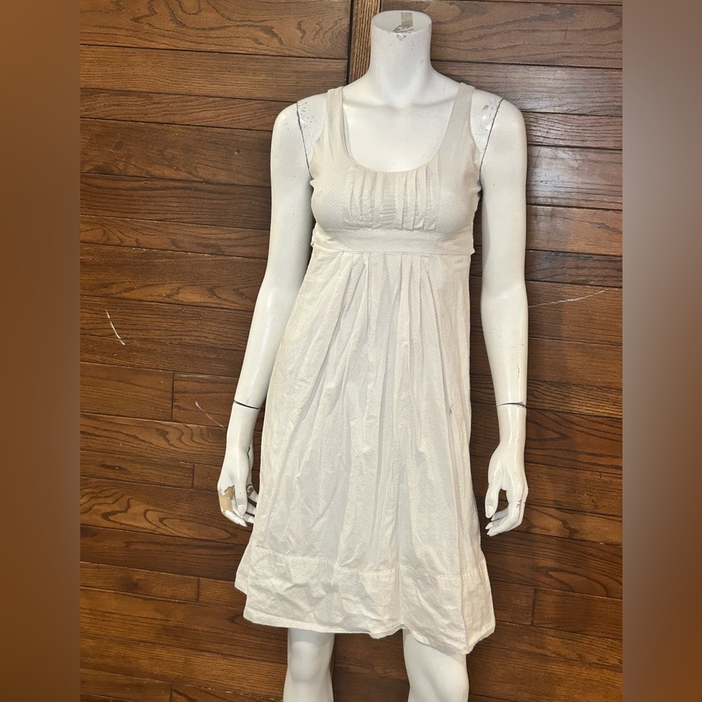 Mac & Jac Cream Pleated Tiered Midi Sundress